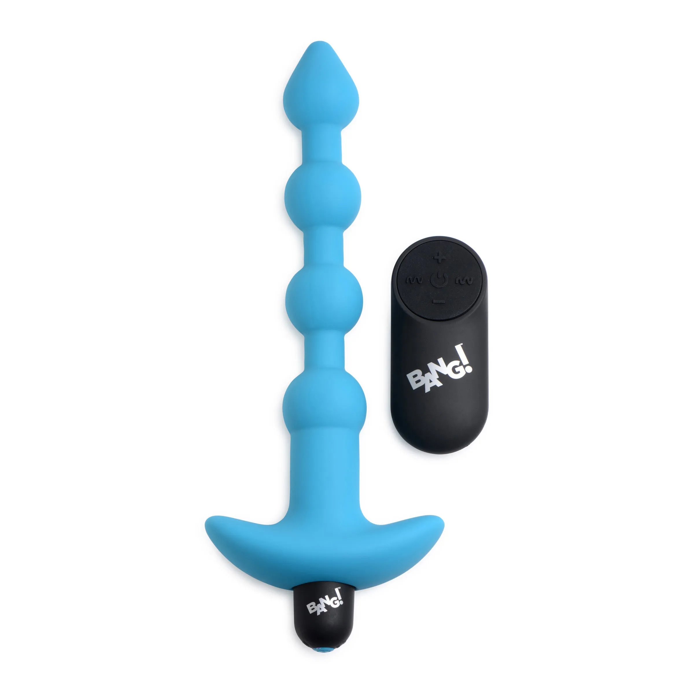 28X Remote Control Vibrating Silicone Anal Beads - Blue