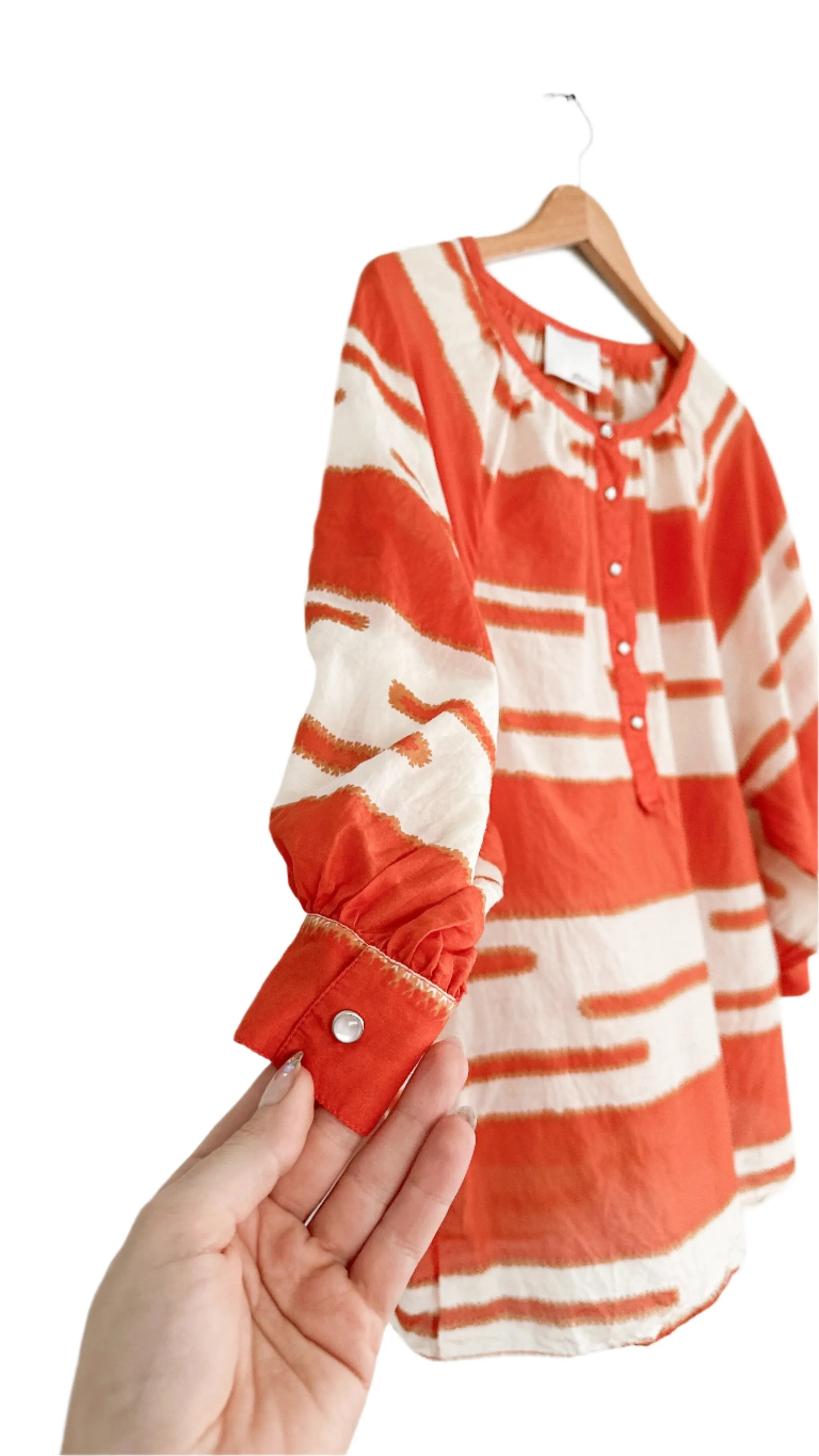 3.1 Phillip Lim Silk Orange & Cream Top