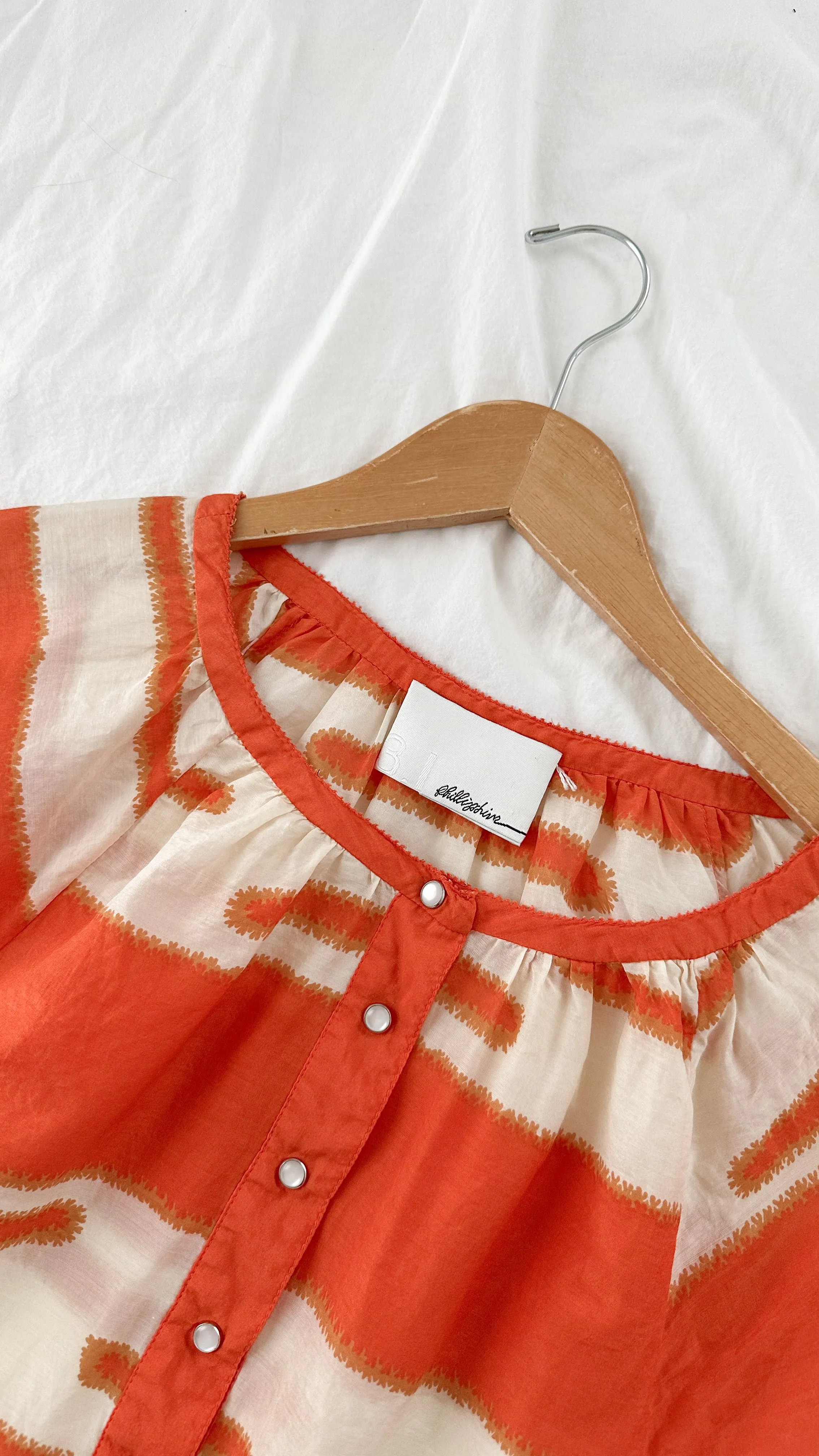 3.1 Phillip Lim Silk Orange & Cream Top