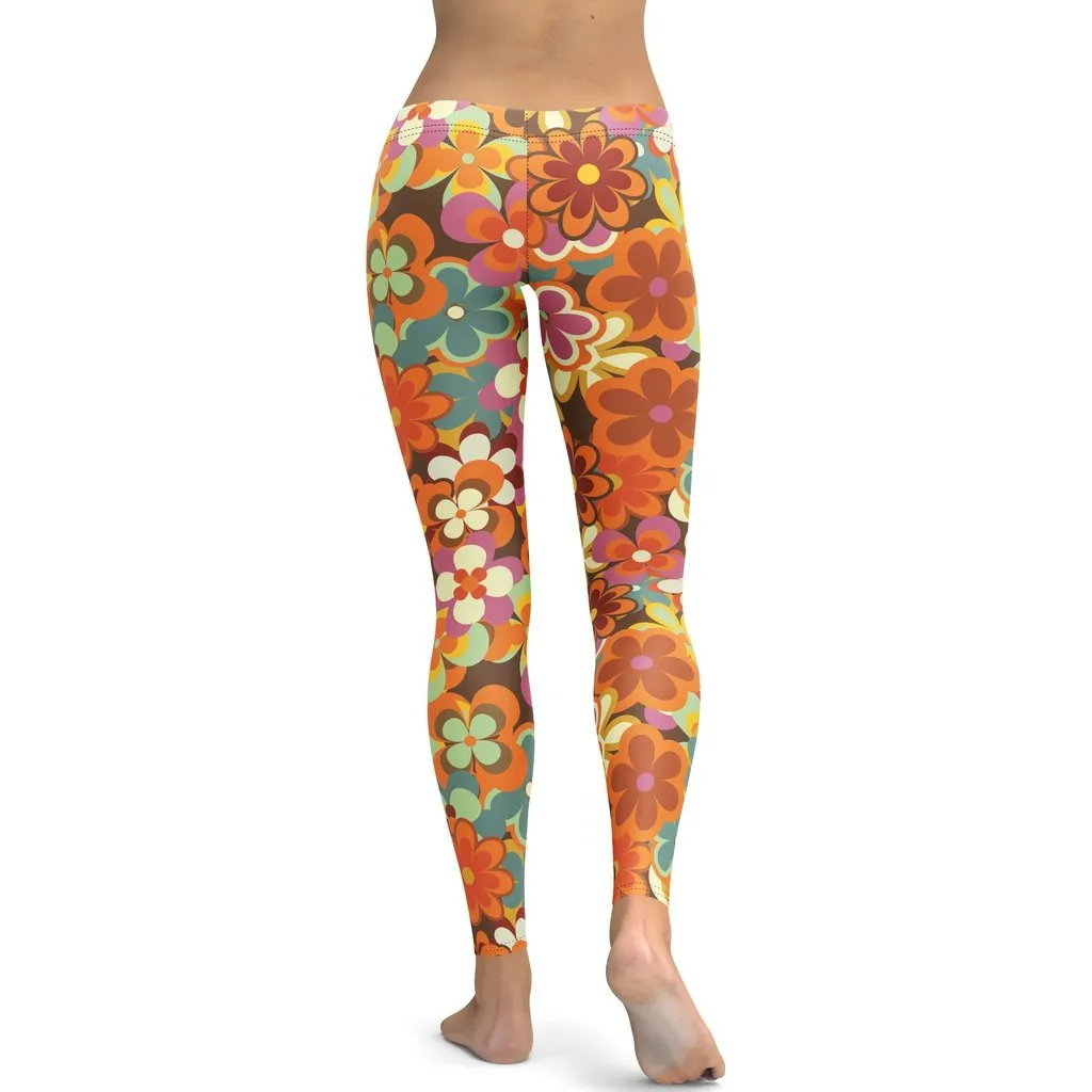 70s Flower Pattern Leggings