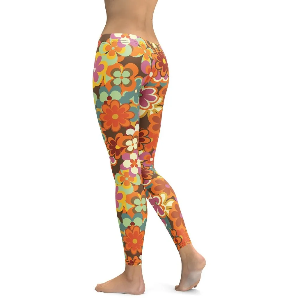 70s Flower Pattern Leggings