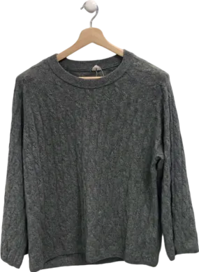 Arket Grey Cashmere-Wool Cable-Knit Jumper UK S