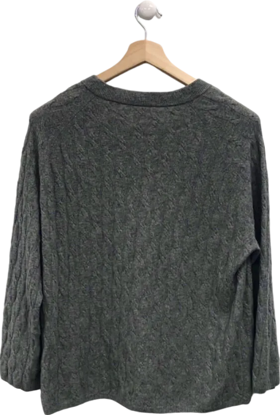 Arket Grey Cashmere-Wool Cable-Knit Jumper UK S