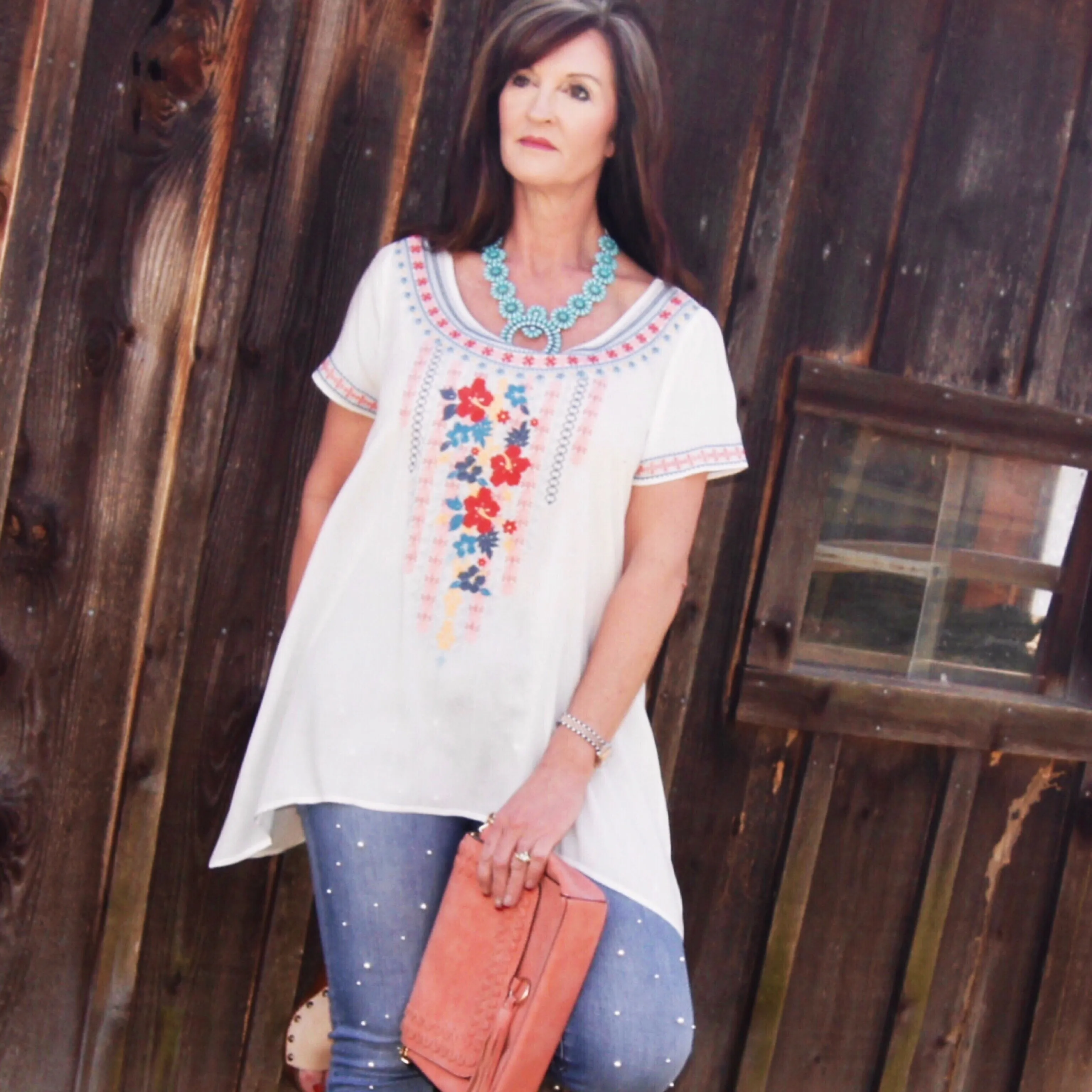 Ashley Ivory Floral Embroidered Top