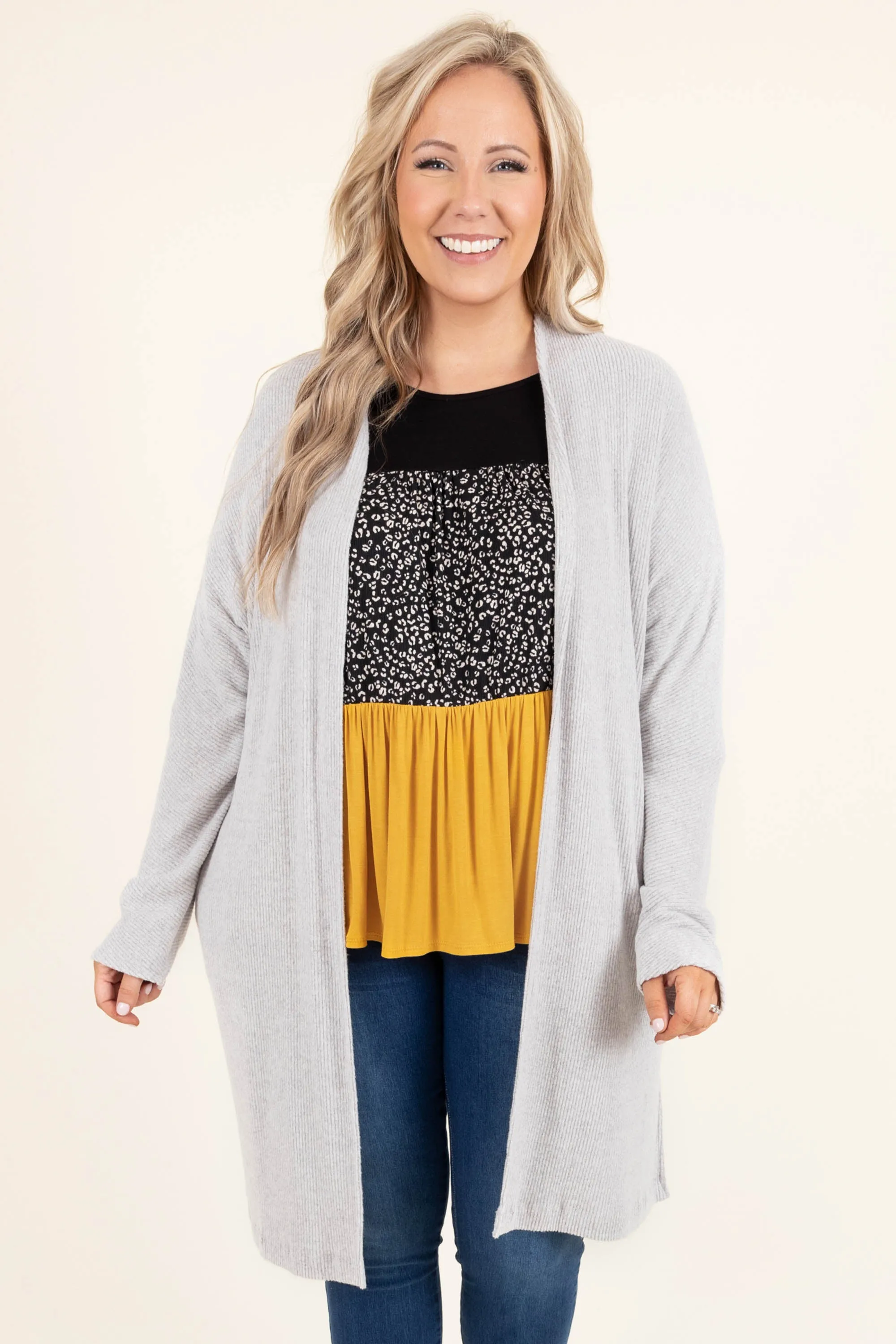 Ask For Anything Cardigan, Heather Grey