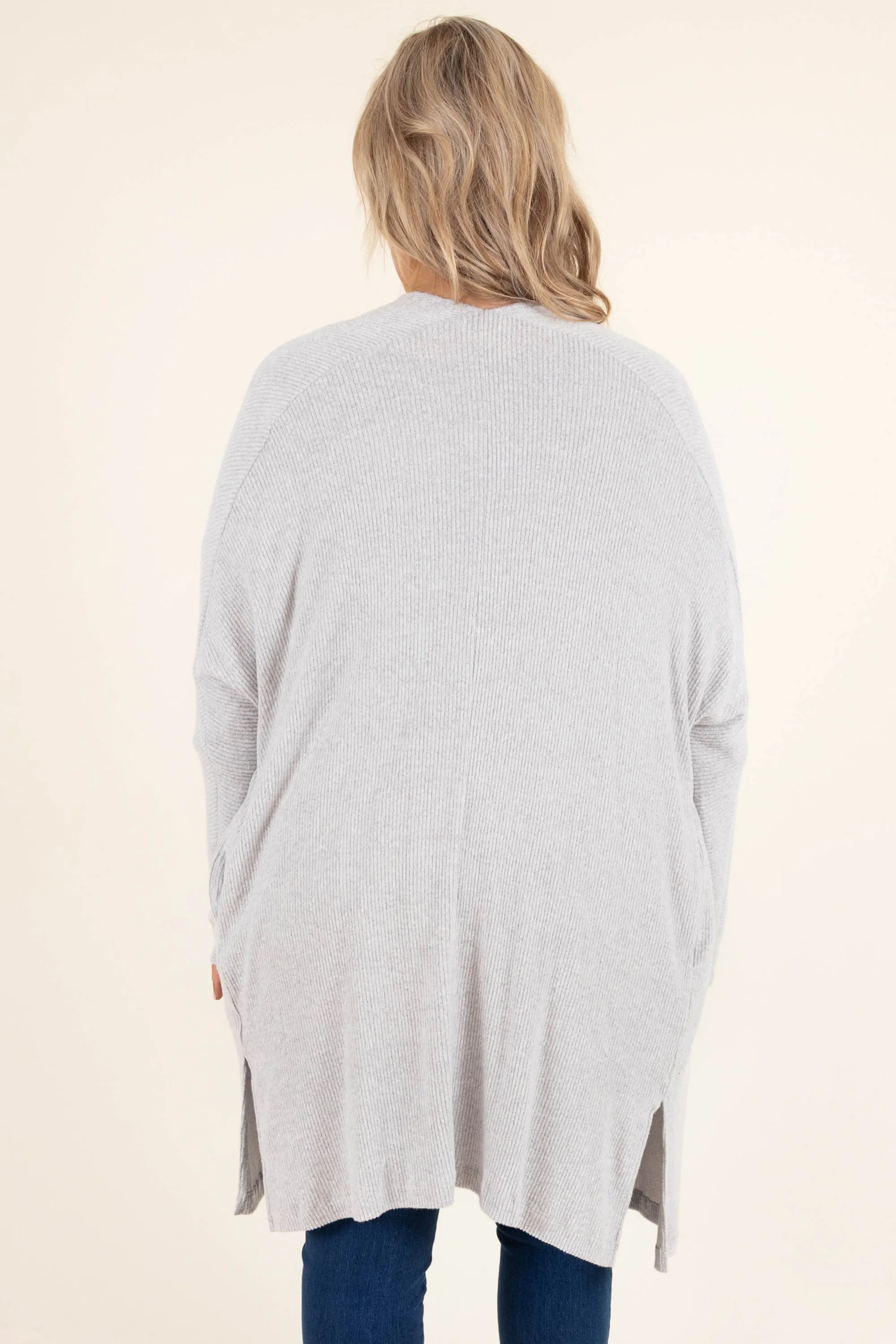 Ask For Anything Cardigan, Heather Grey