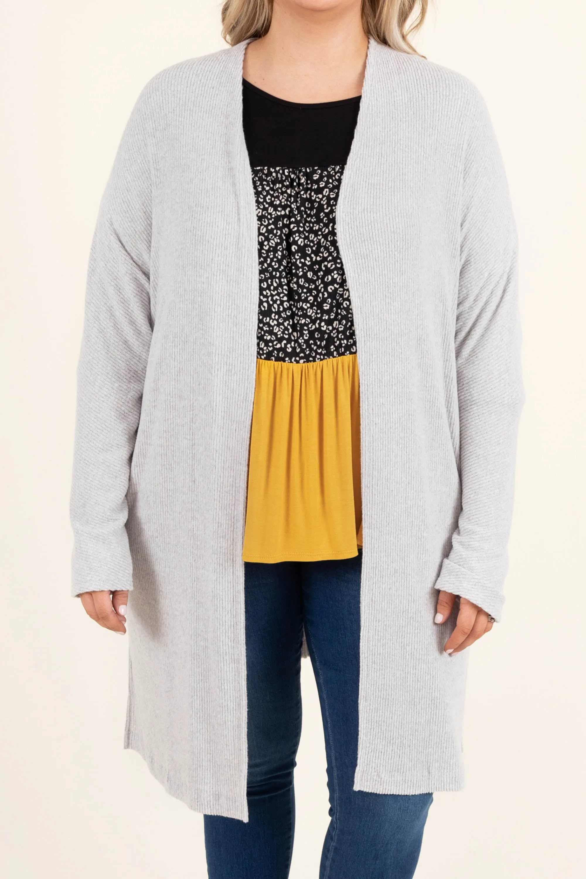 Ask For Anything Cardigan, Heather Grey