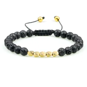 Atrani Black Lava Stone Beaded Bracelet