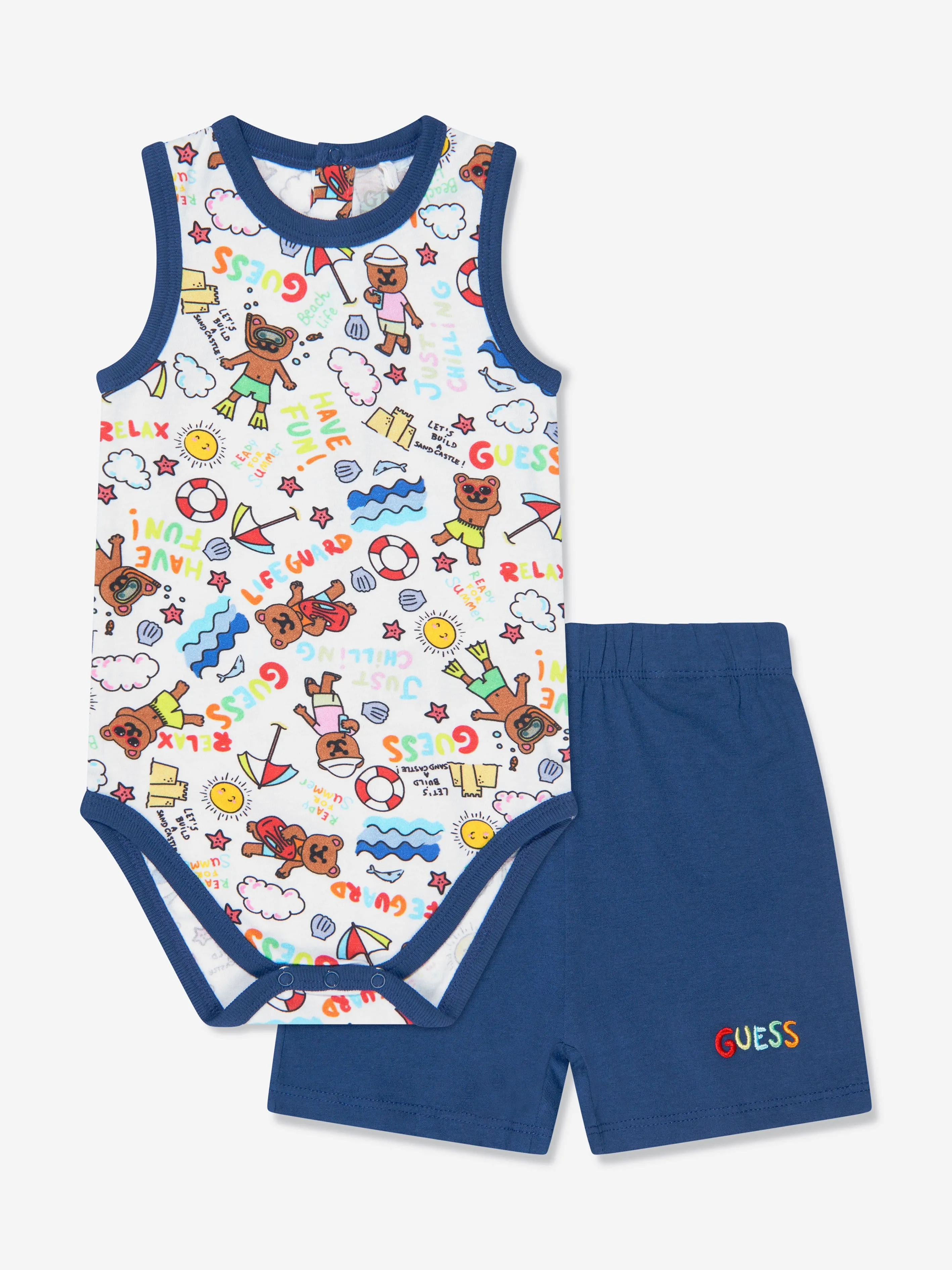 Baby Boys Bodysuit And Shorts Set in Multicolour