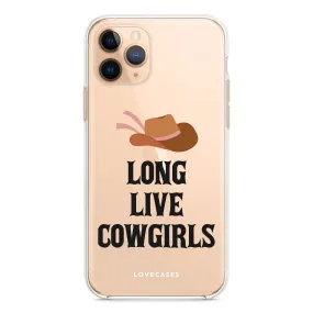 Black Long Live Cowgirls Phone Case