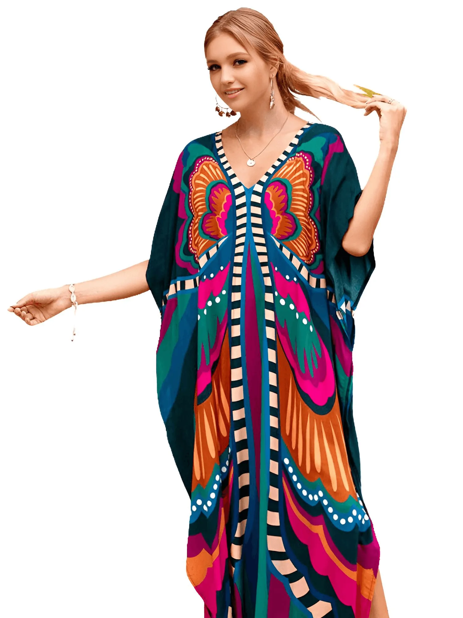 Bohemian V-Neck Batwing Sleeve Caftan For Women - 39 Styles!