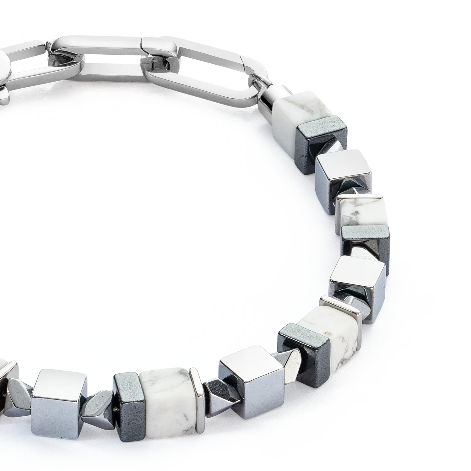 Bracelet Precious Cubes white-silver