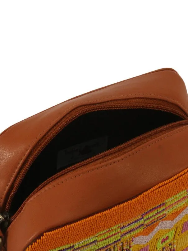 Brown Beady Life Sling Bag