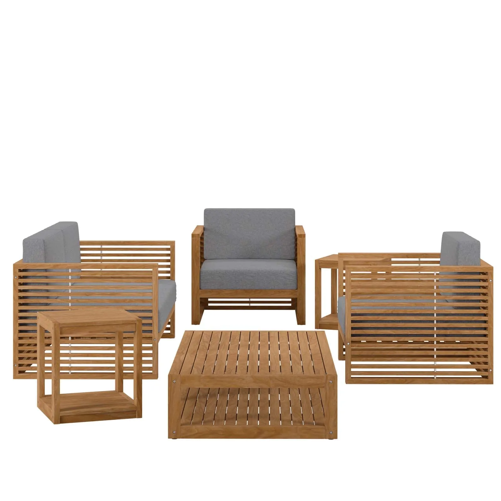 Carlsbad 6-Piece Teak Wood Outdoor Patio Outdoor Patio Set by Modway