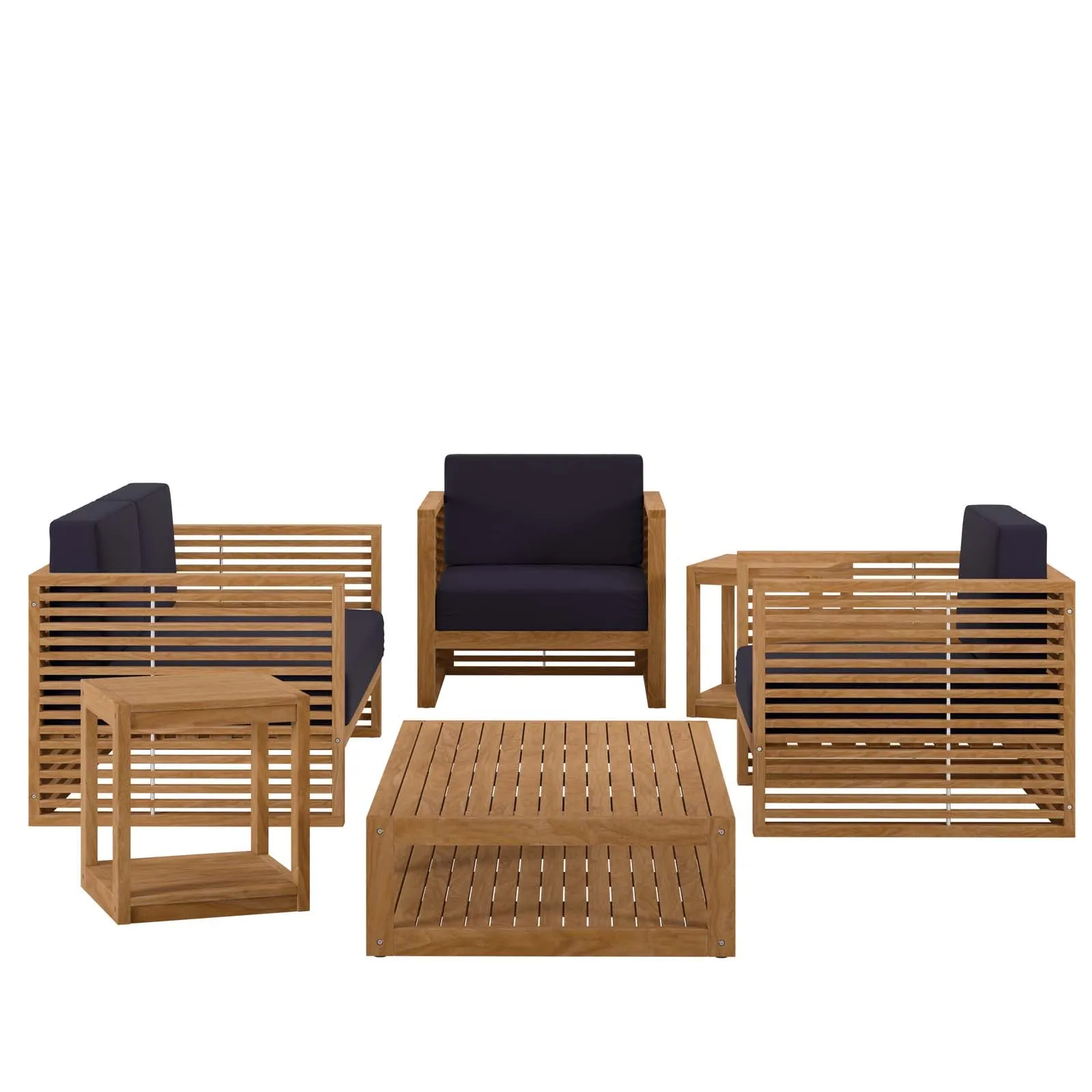 Carlsbad 6-Piece Teak Wood Outdoor Patio Outdoor Patio Set by Modway