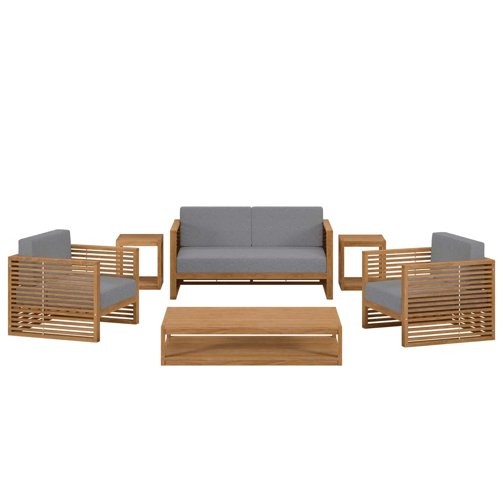 Carlsbad 6-Piece Teak Wood Outdoor Patio Outdoor Patio Set by Modway