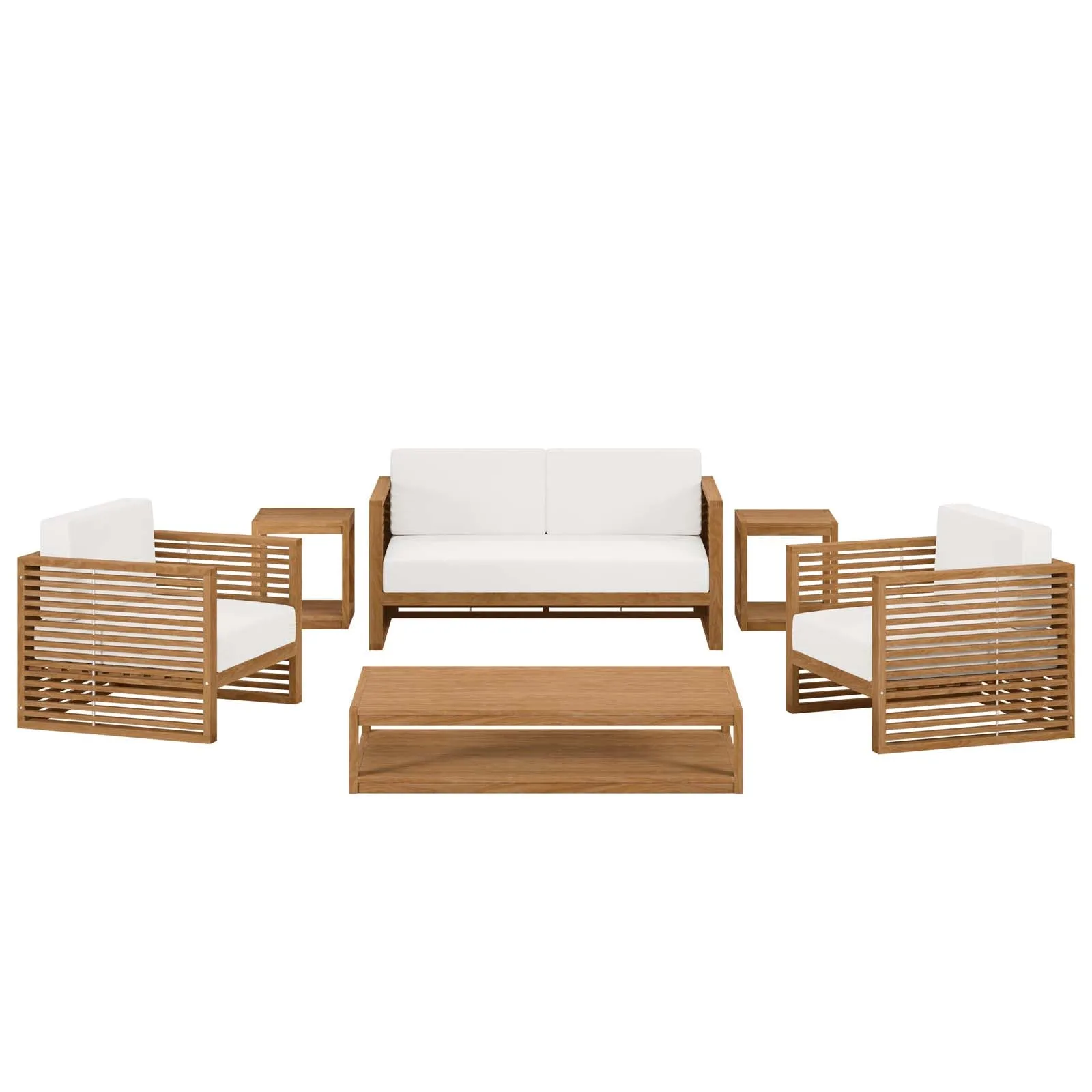 Carlsbad 6-Piece Teak Wood Outdoor Patio Outdoor Patio Set by Modway