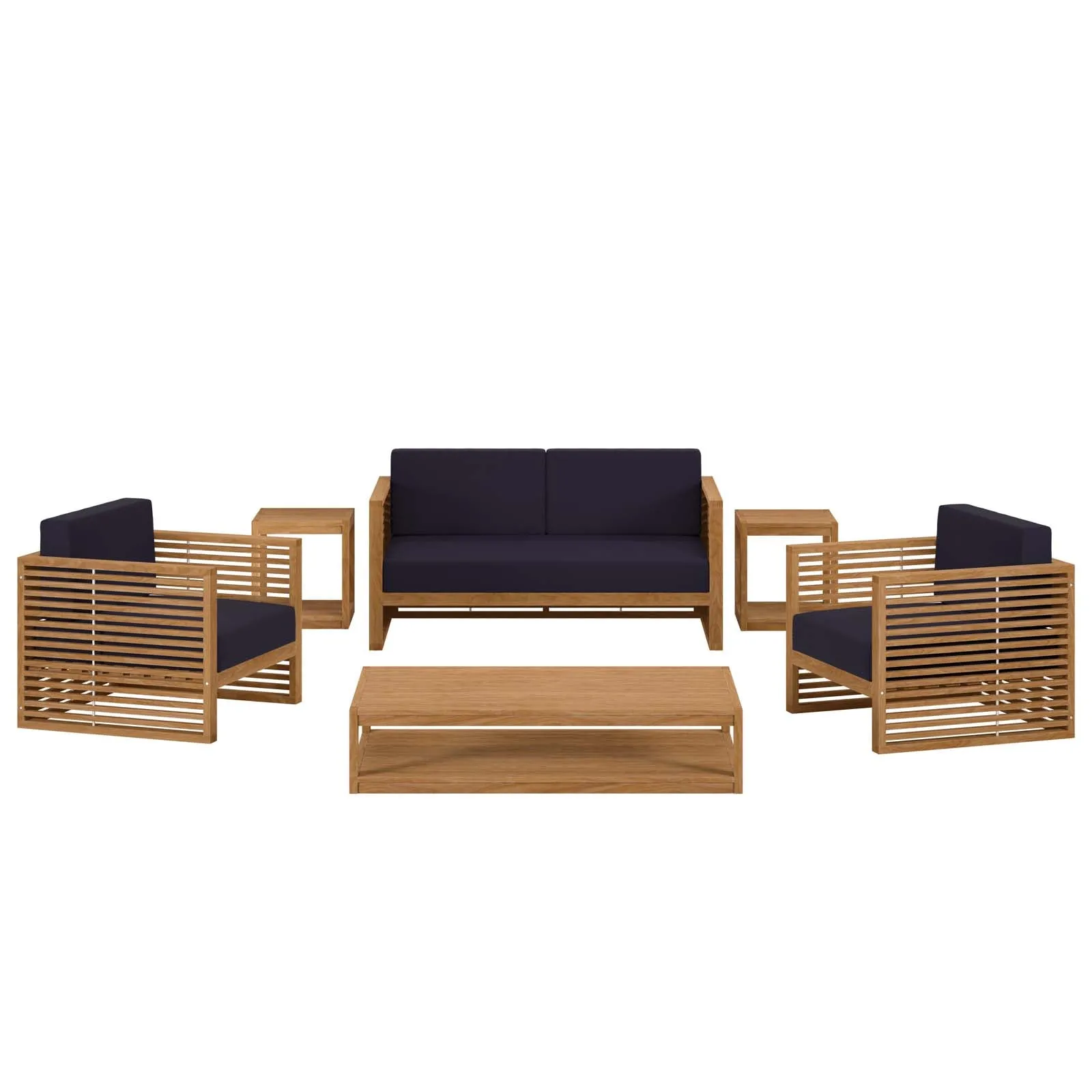 Carlsbad 6-Piece Teak Wood Outdoor Patio Outdoor Patio Set by Modway