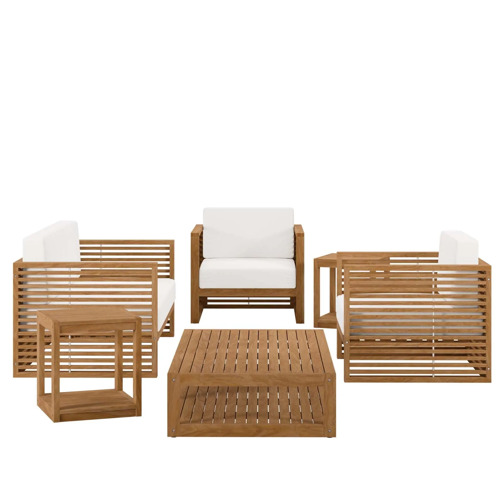 Carlsbad 6-Piece Teak Wood Outdoor Patio Outdoor Patio Set by Modway