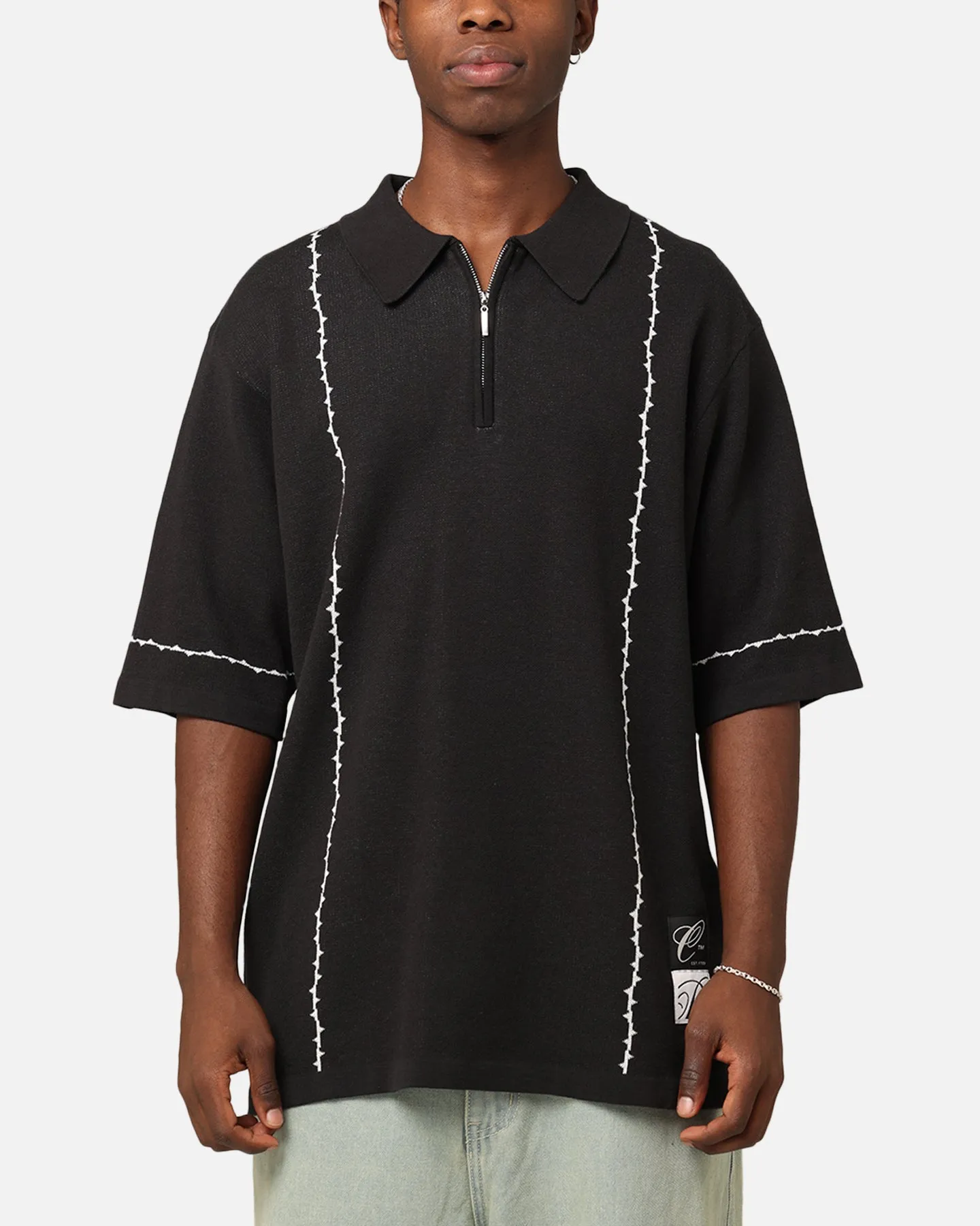 Carré Thorny 1/4 Zip Polo Shirt Black