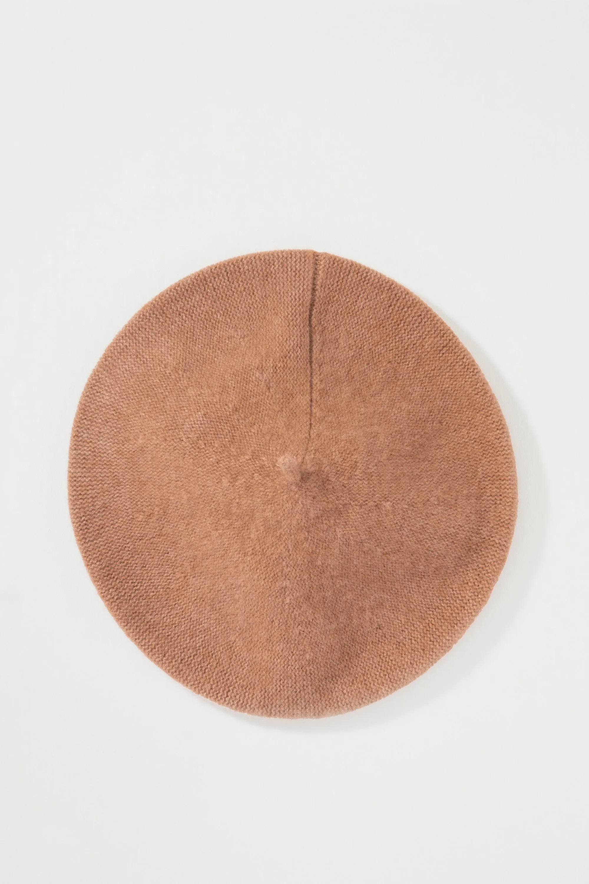 Cashmere Knitted Beret - Camel