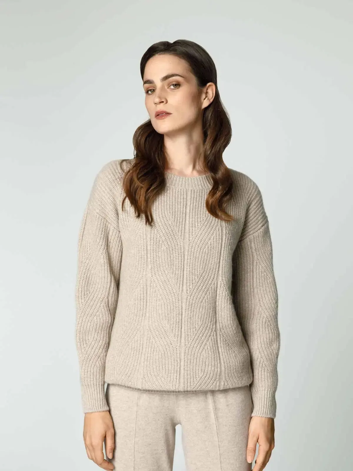 Cashmere pullover with textured knit