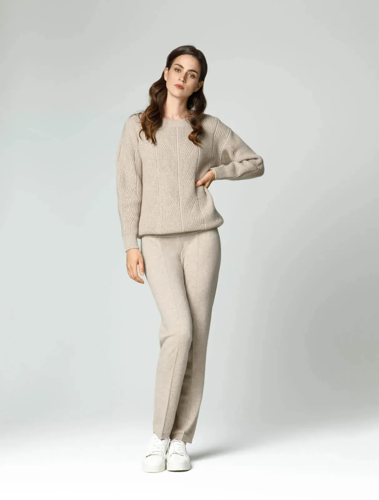 Cashmere pullover with textured knit