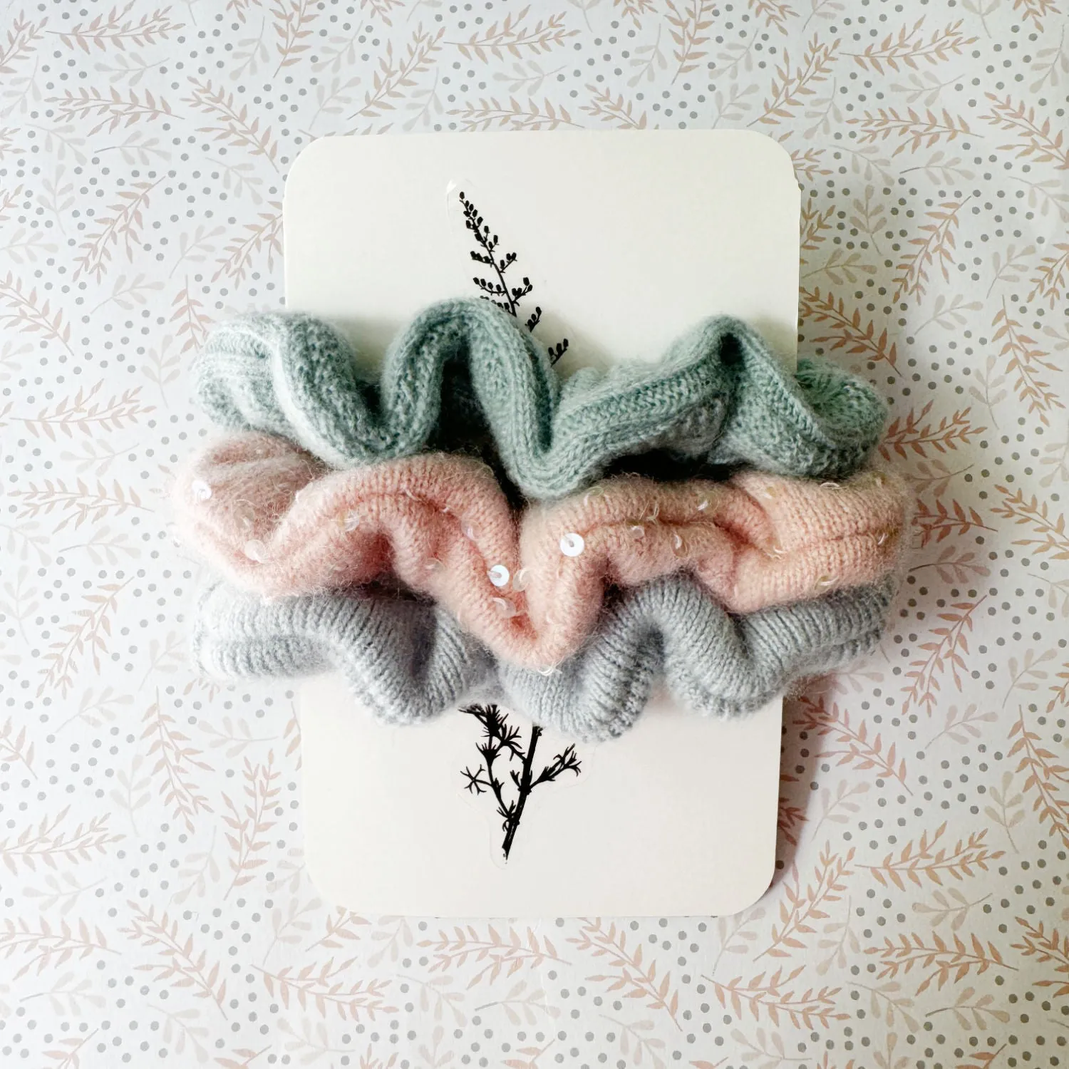 Cashmere scrunchies hair ties | Set of 3 | Ready-To-Ship