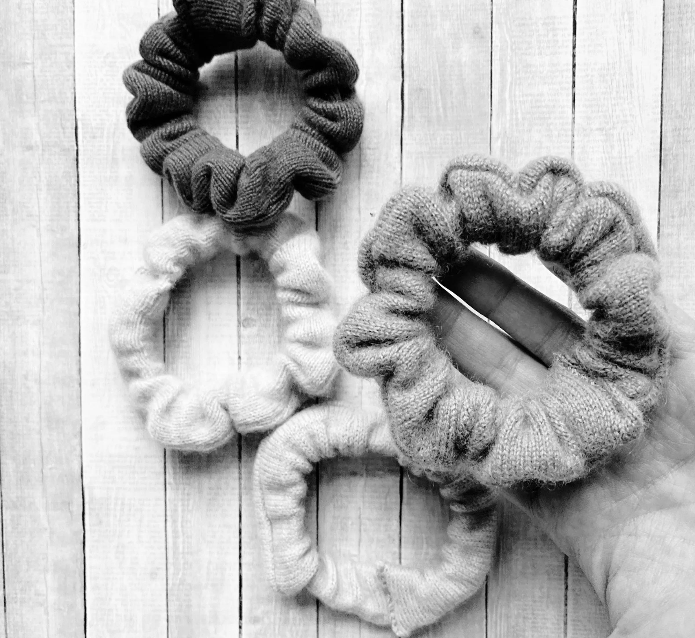 Cashmere scrunchies hair ties | Set of 3 | Ready-To-Ship