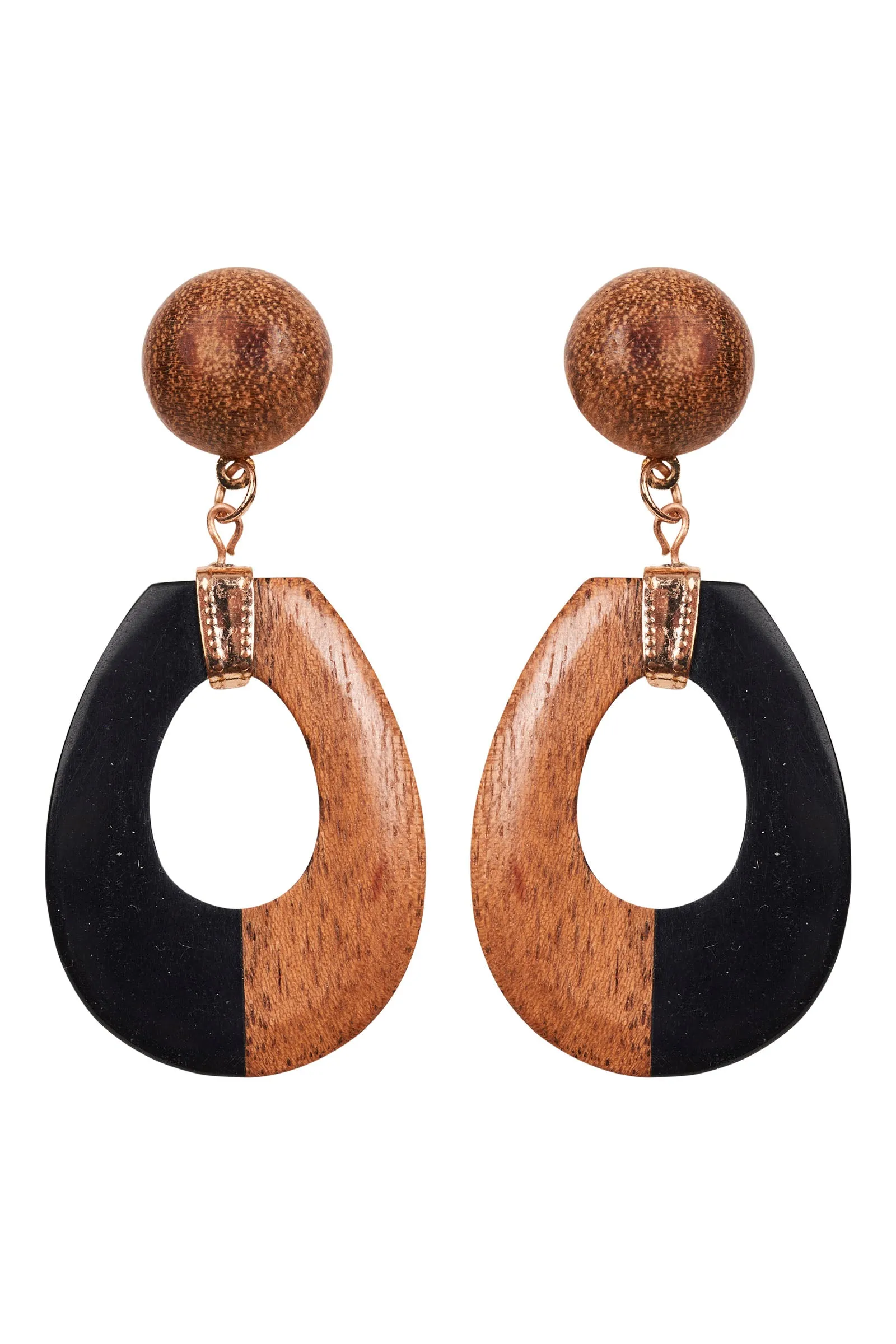 Cay Earring - Tan/Black