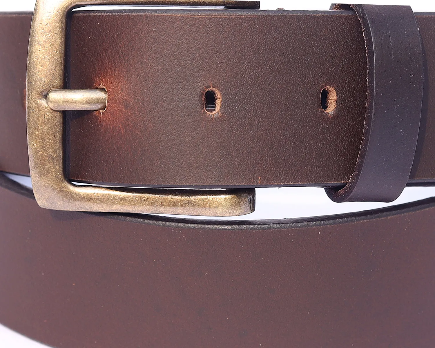 Celtic Brown Leather Belt With Golden Buckle, Art: LB-738