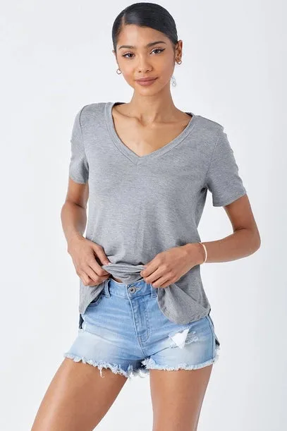 Claire V Neck Basic Tee