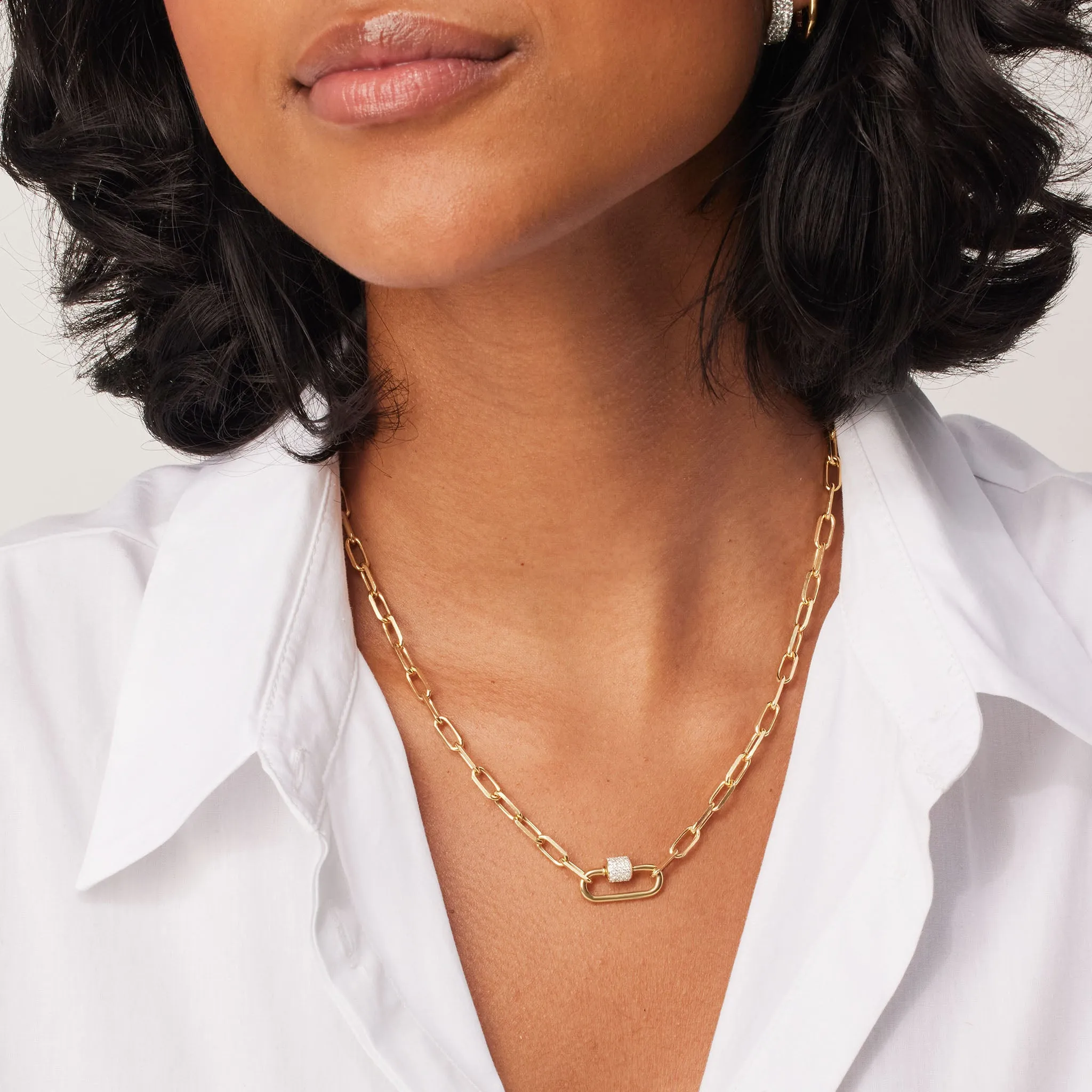 Clip Charm Chain Necklace — Gold