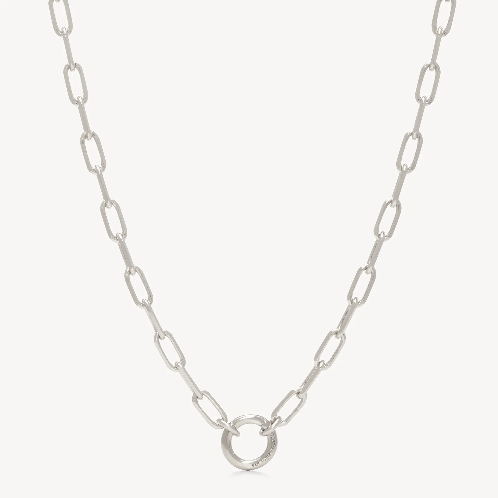 Clip Charm Chain Necklace — Silver