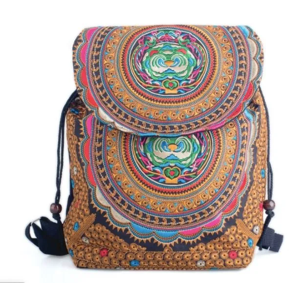 Colorful Bohemian Backpacks - Embroidered Boho Backpack