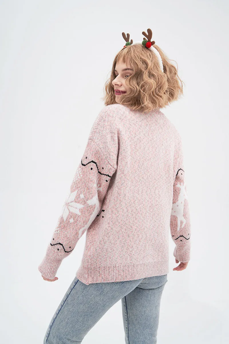 Deer Pattern Knit Cardigan