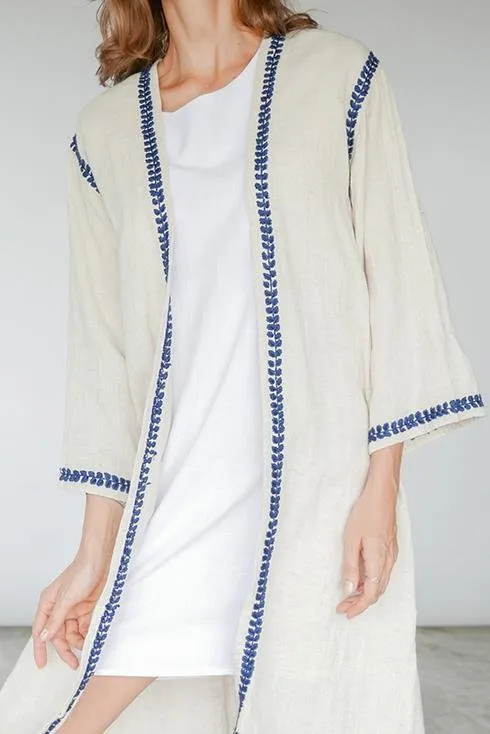 Embroidered Kimono Kaftan Robe Samantha