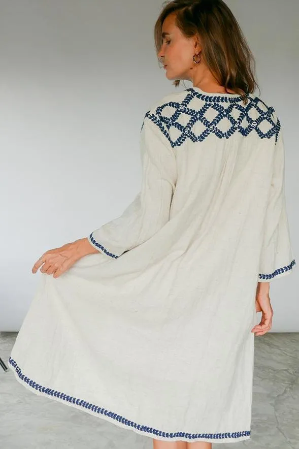 Embroidered Kimono Kaftan Robe Samantha