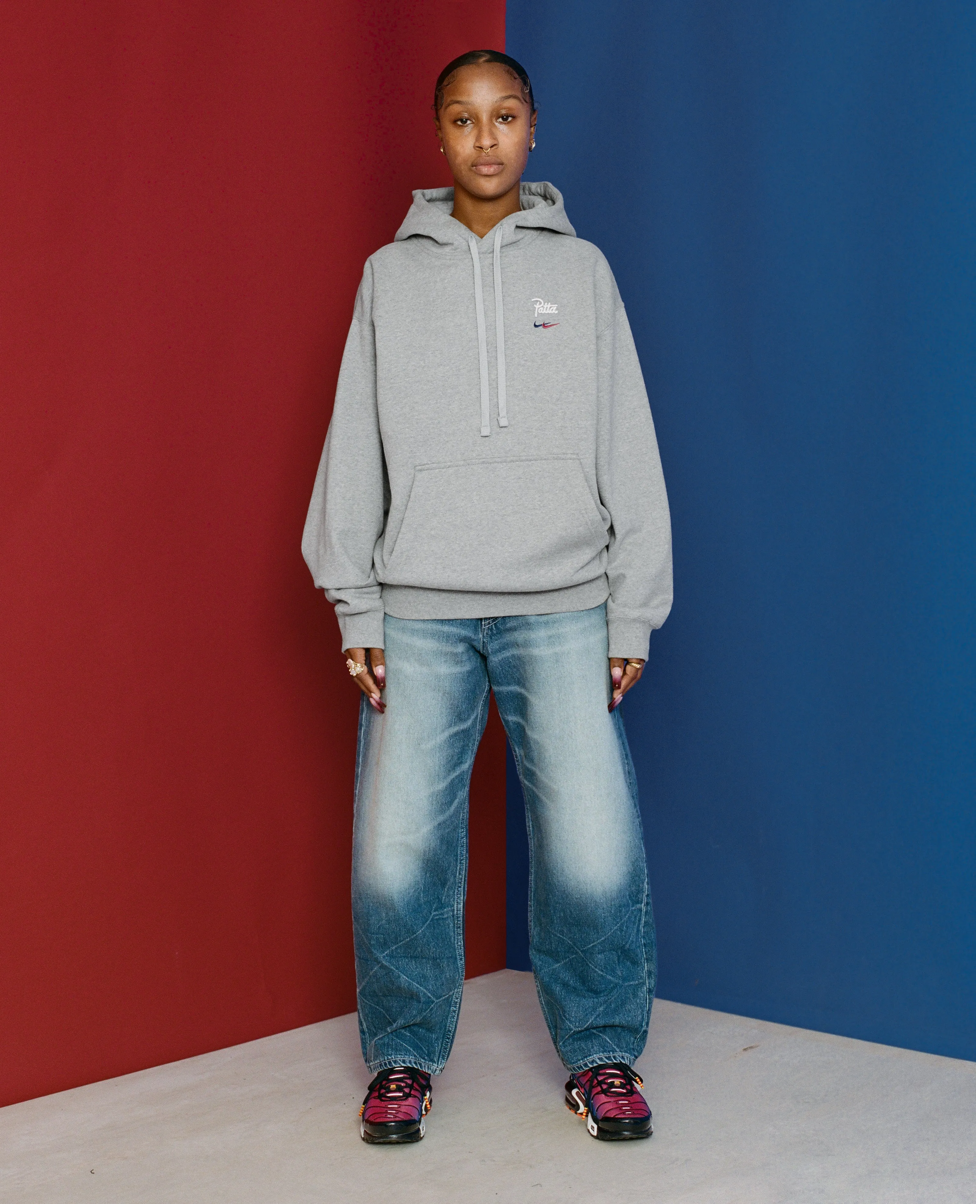 FCB x Patta Culers del Món Hooded Sweater (Dark Grey Heather/Deep Royal Blue)