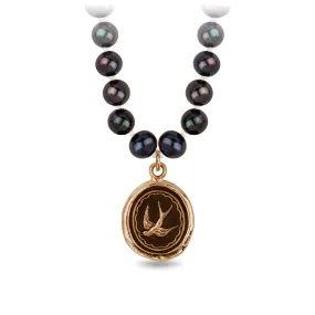 Free Spirited Freshwater Pearl Necklace - Peacock Black