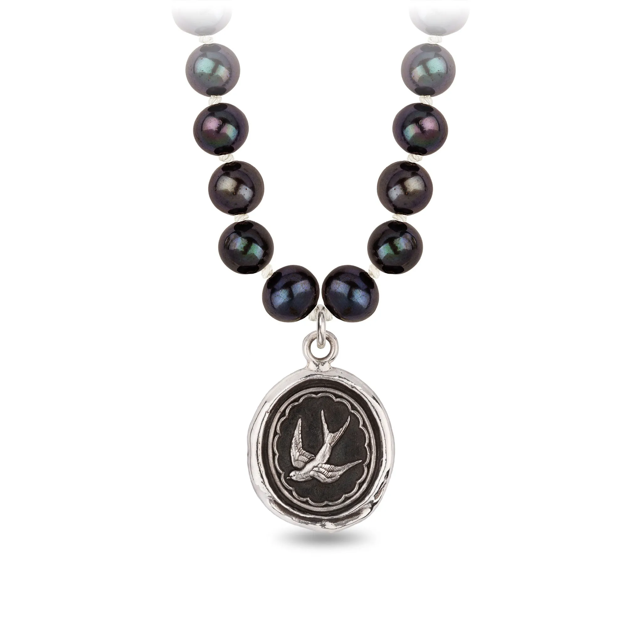 Free Spirited Freshwater Pearl Necklace - Peacock Black