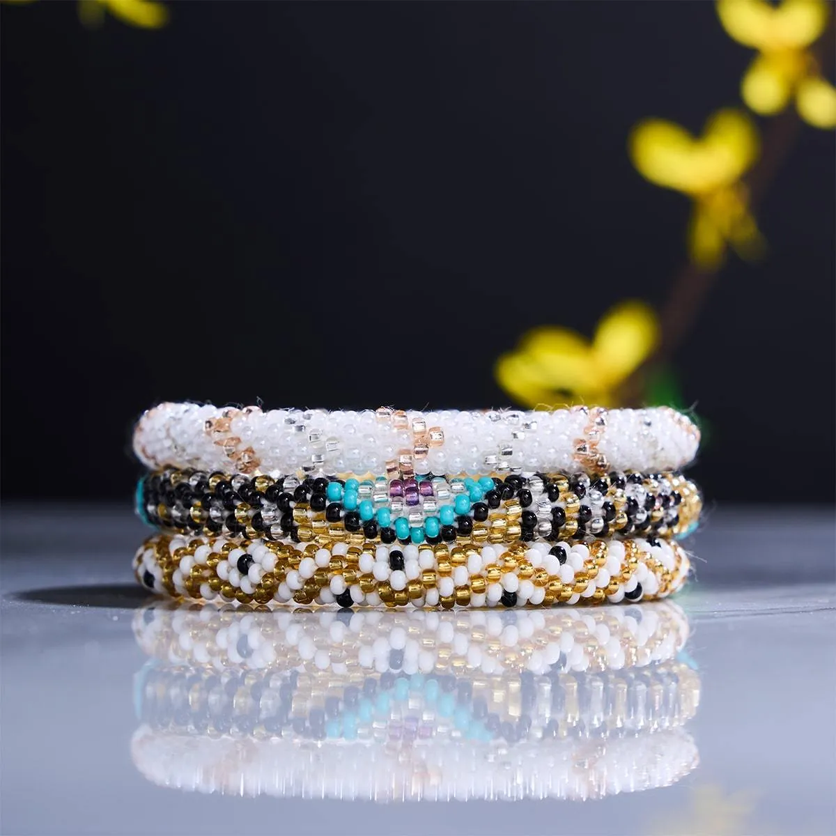 Free Spirited | Himalayan Glass Bead Bracelet