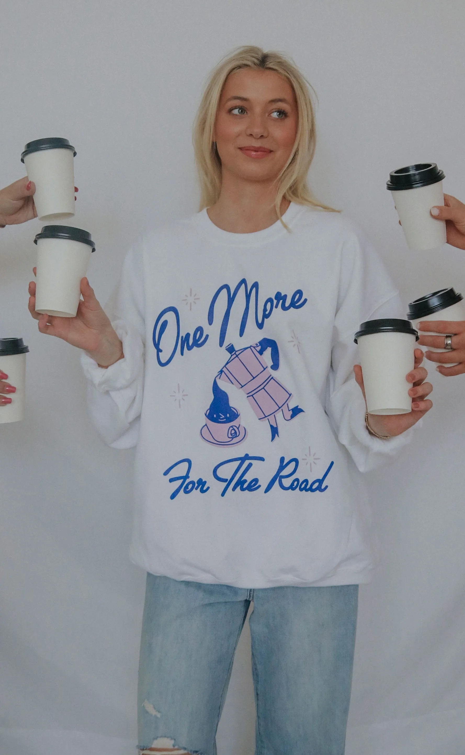 friday   saturday x jo johnson overby: for the road sweatshirt