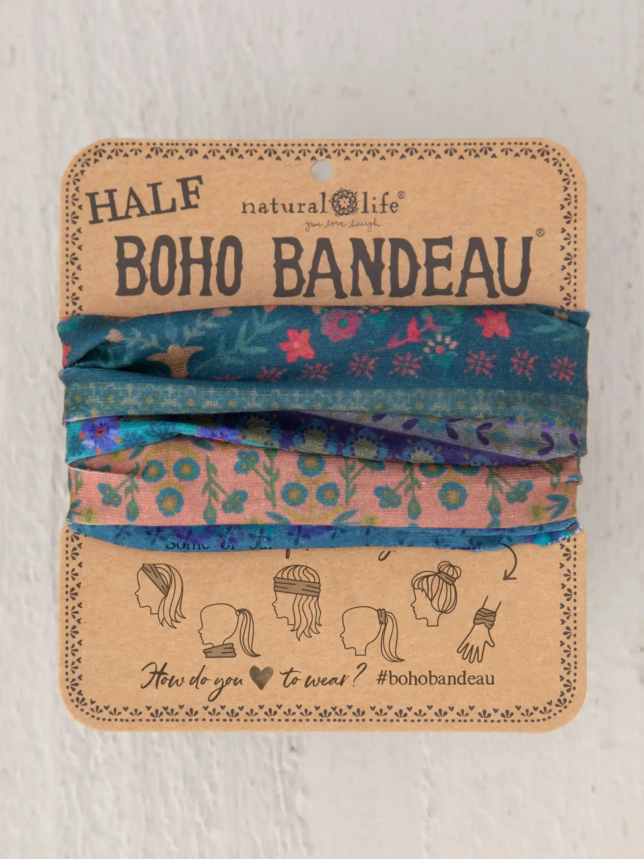 Half Boho Bandeau® Headband - Folk Floral Border