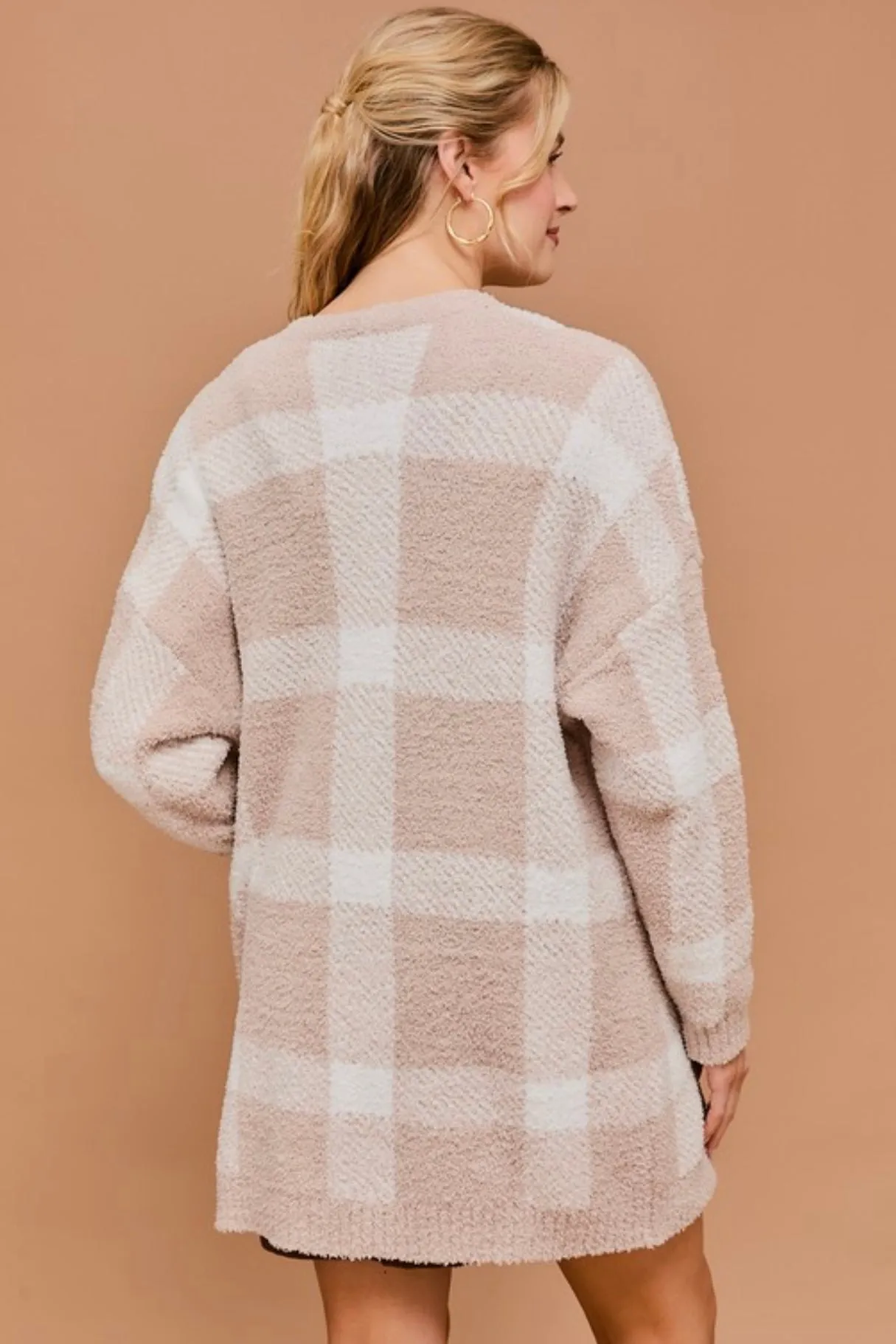 Head In The Clouds Checked Cardigan