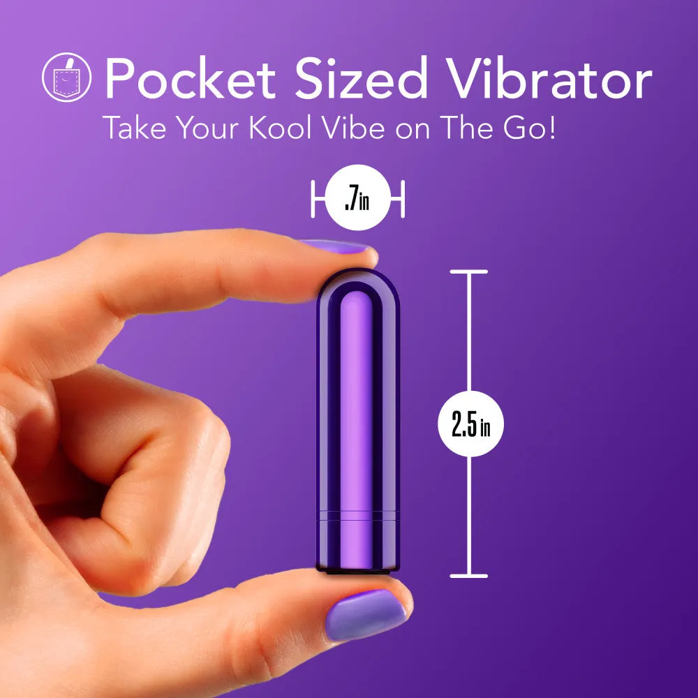 Kool Vibes By Blush® | Discreet & Travel-Friendly Mini Bullet Vibrator - 10 Vibration Modes Clitoral Stimulator - Grape