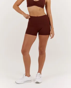 LUXE MINI SHORTS - CHOCOLATE