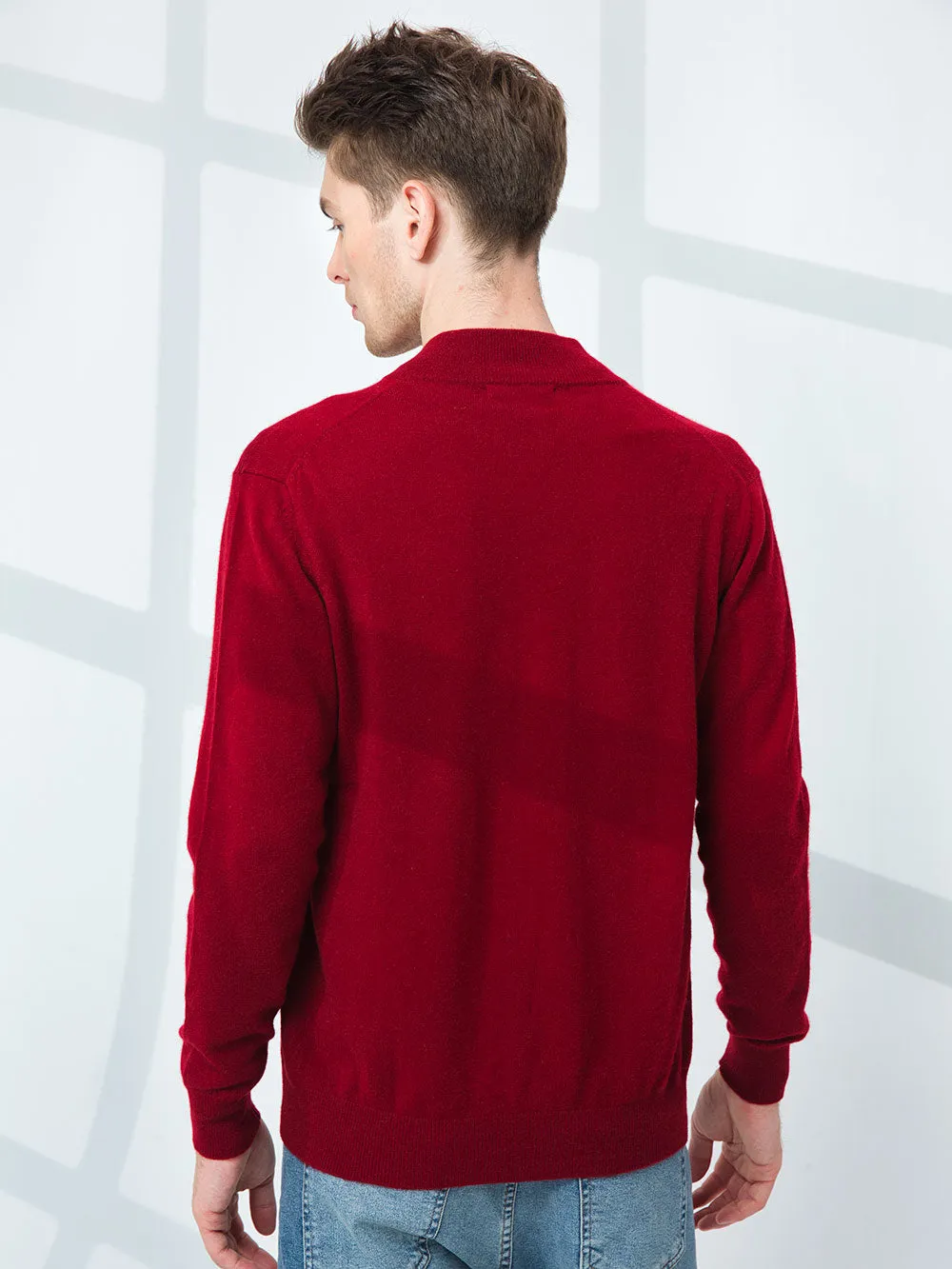 Men's 100% Mongolian Cashmere  Zip Cardigan