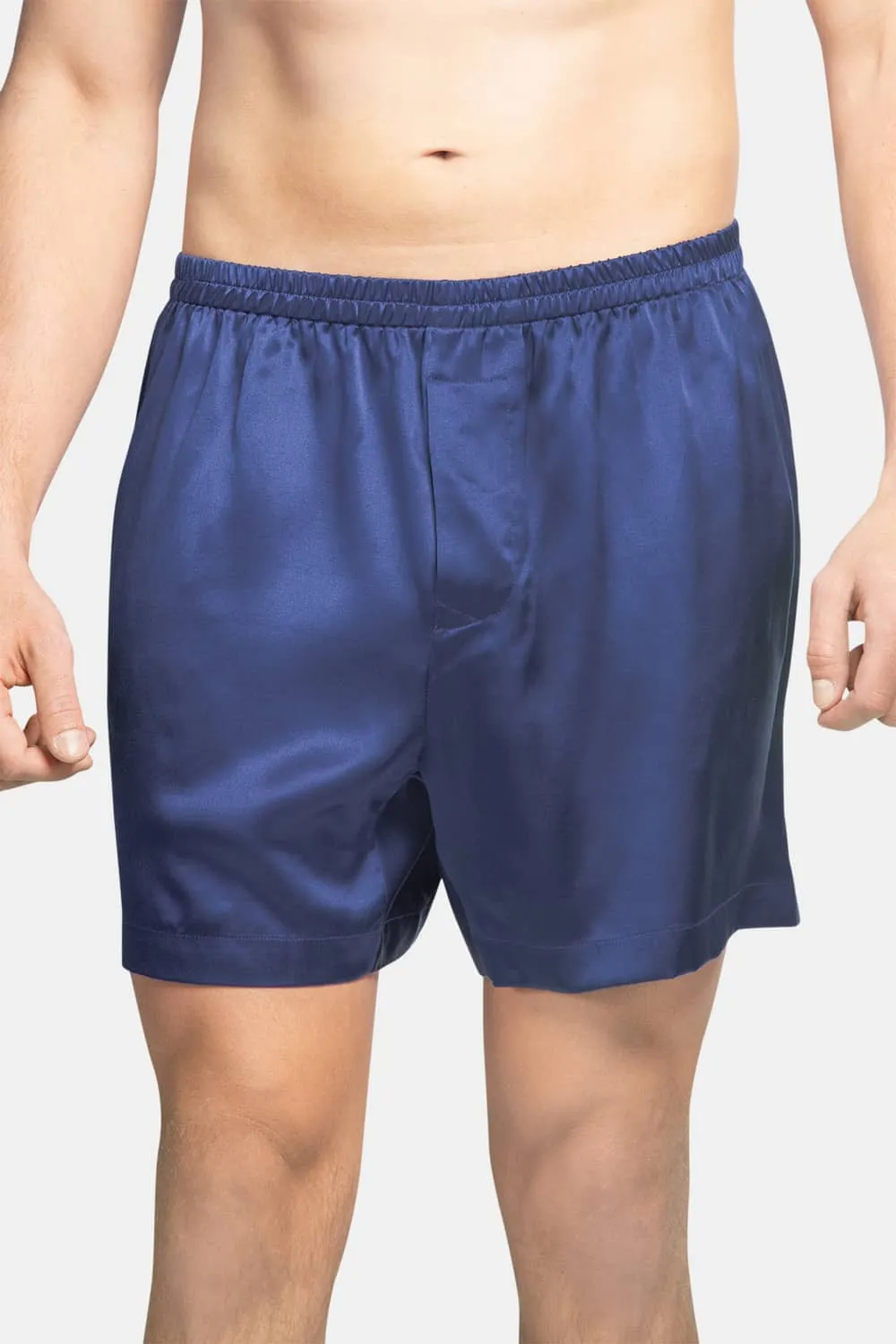 Men's 100% Pure Mulberry Silk Lounge Boxers - IMPROVED No-Roll Waistband