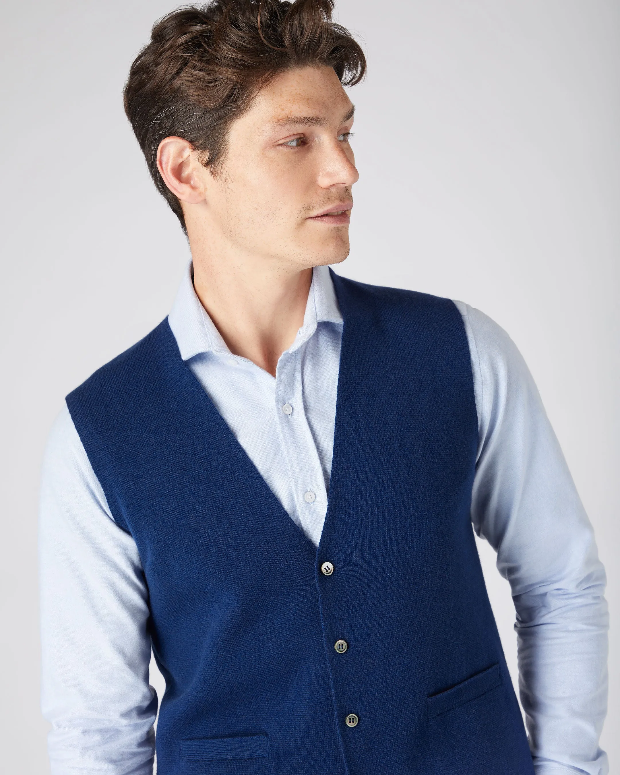 Men's Chelsea Cashmere Waistcoat French Blue